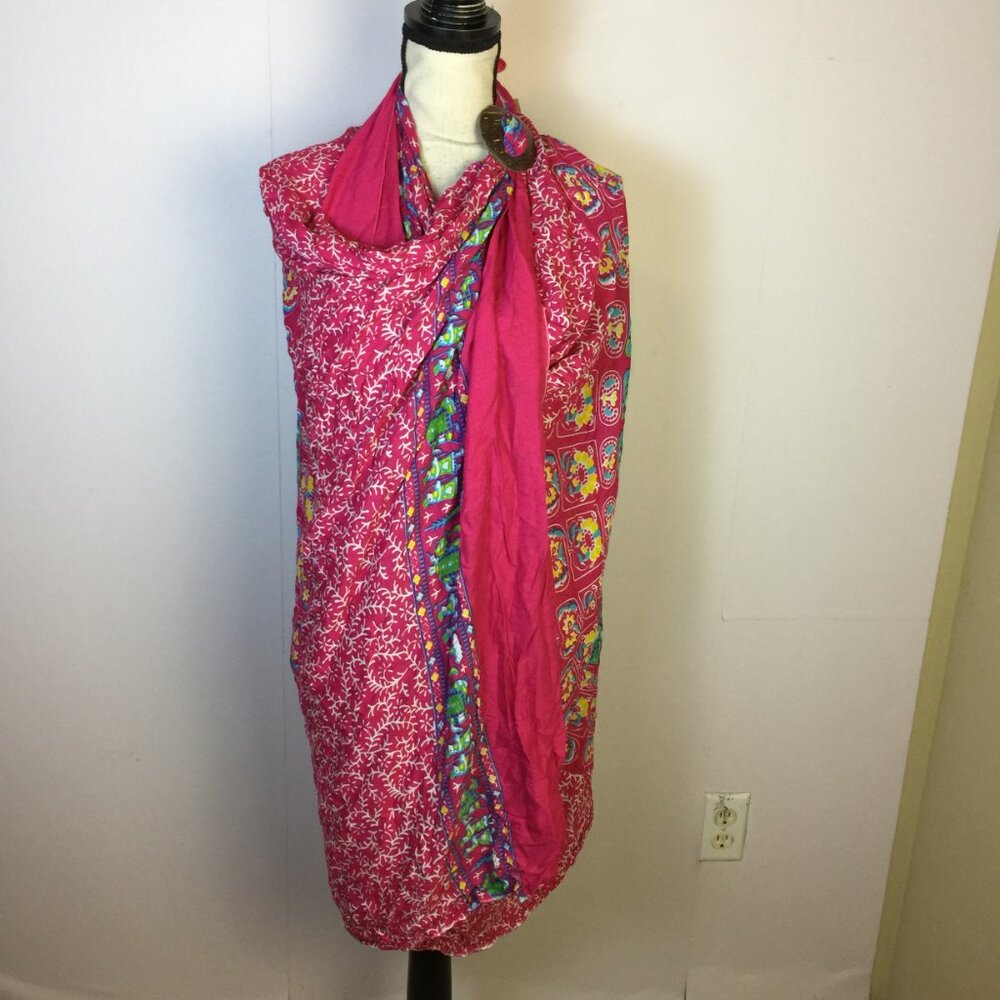 New! Casual Moments Sarongs & Pareos Pink Beach Wrap Cover Up Scarf Dress